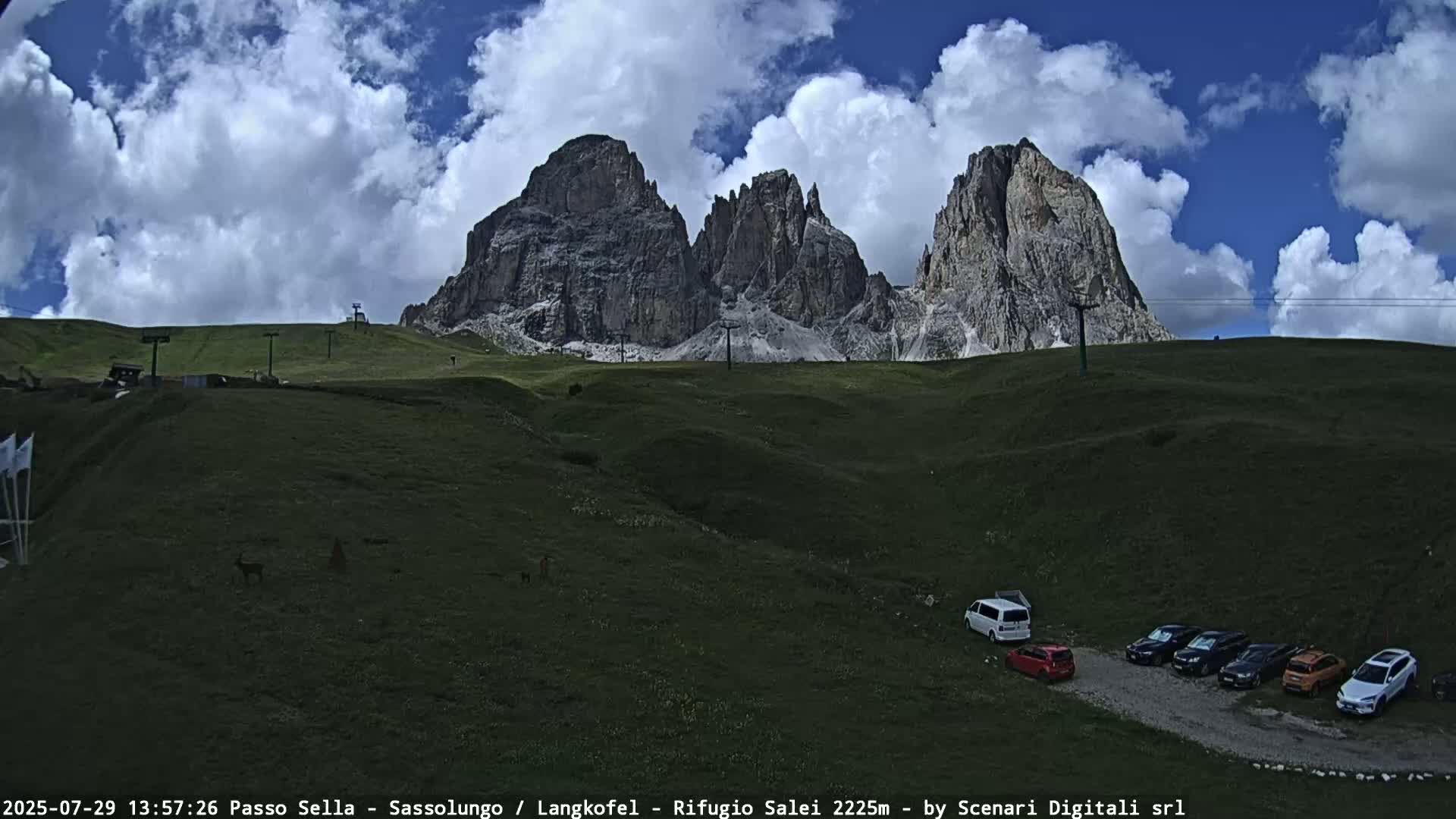 Sassolungo , Langkofel - Passo Sella Ski Slopes Dolomites Live Cam  - Bolzano, Trentino-South Tyrol, Italy