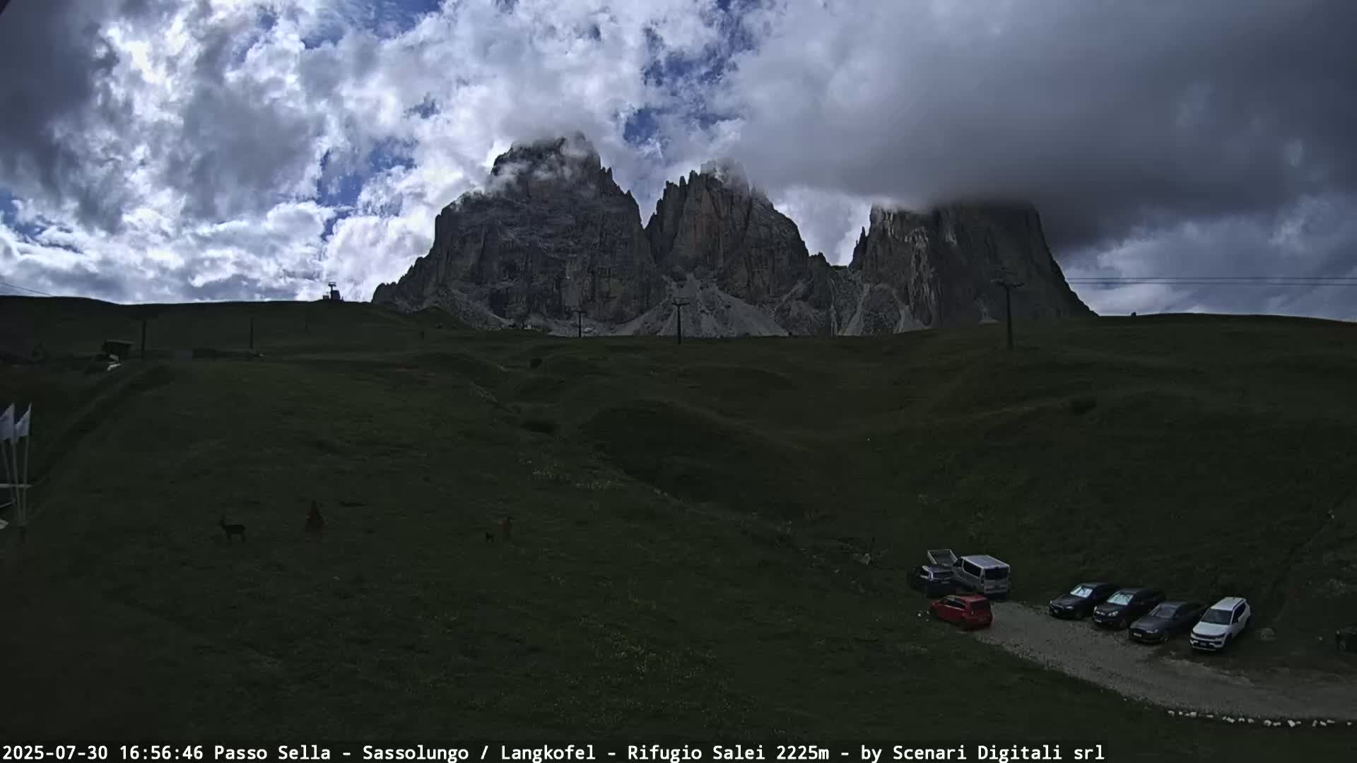 Sassolungo , Langkofel - Passo Sella Ski Slopes Dolomites Live Cam  - Bolzano, Trentino-South Tyrol, Italy
