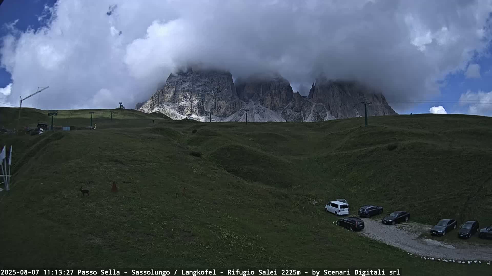 Sassolungo , Langkofel - Passo Sella Ski Slopes Dolomites Live Cam  - Bolzano, Trentino-South Tyrol, Italy
