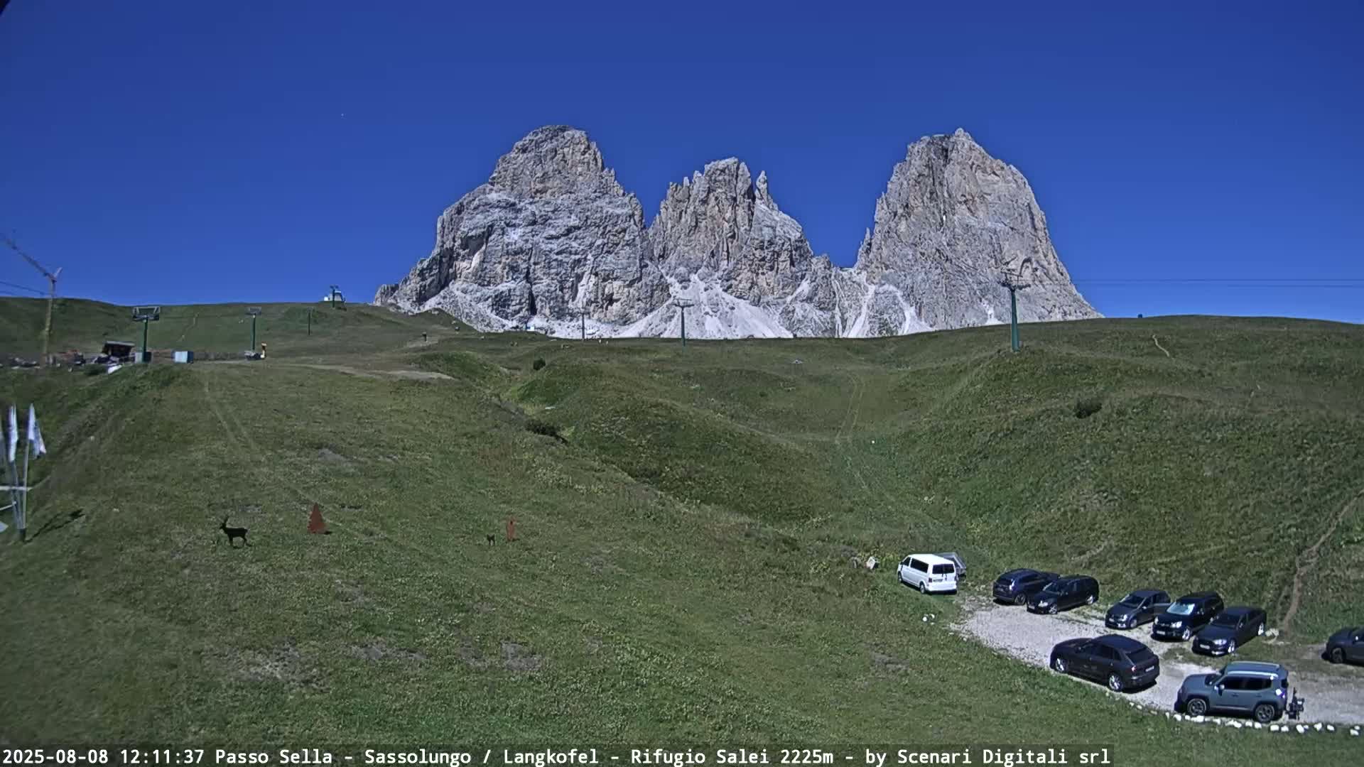 Sassolungo , Langkofel - Passo Sella Ski Slopes Dolomites Live Cam  - Bolzano, Trentino-South Tyrol, Italy