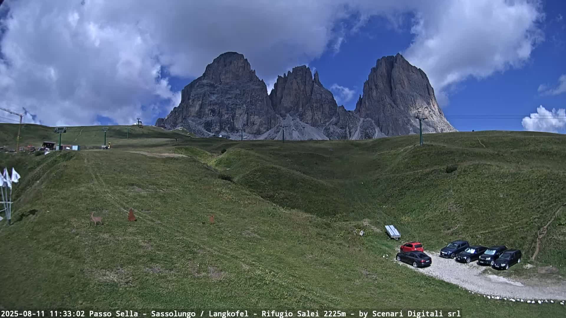 Sassolungo , Langkofel - Passo Sella Ski Slopes Dolomites Live Cam  - Bolzano, Trentino-South Tyrol, Italy