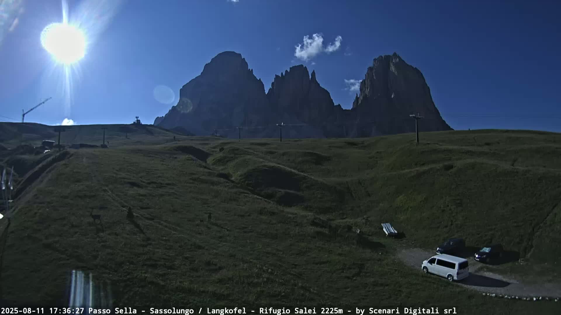 Sassolungo , Langkofel - Passo Sella Ski Slopes Dolomites Live Cam  - Bolzano, Trentino-South Tyrol, Italy