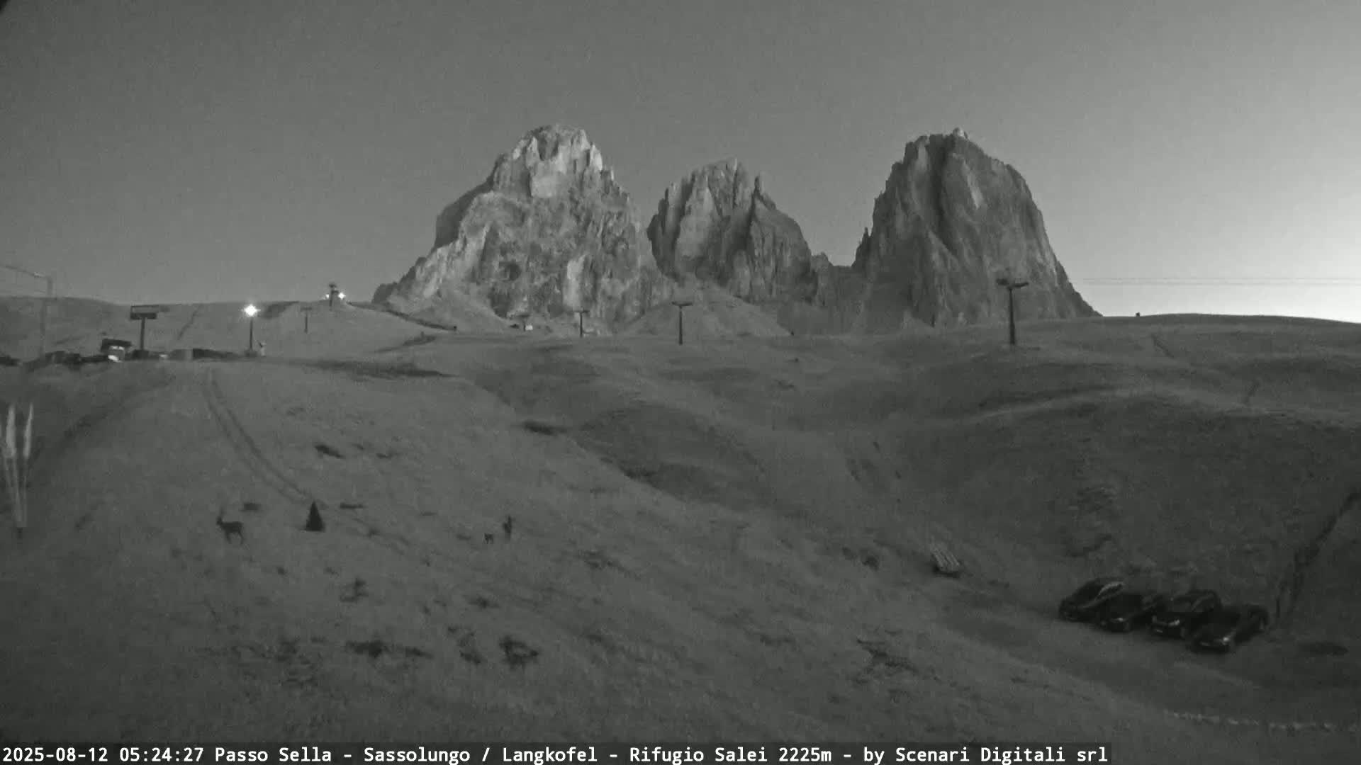 Sassolungo , Langkofel - Passo Sella Ski Slopes Dolomites Live Cam  - Bolzano, Trentino-South Tyrol, Italy