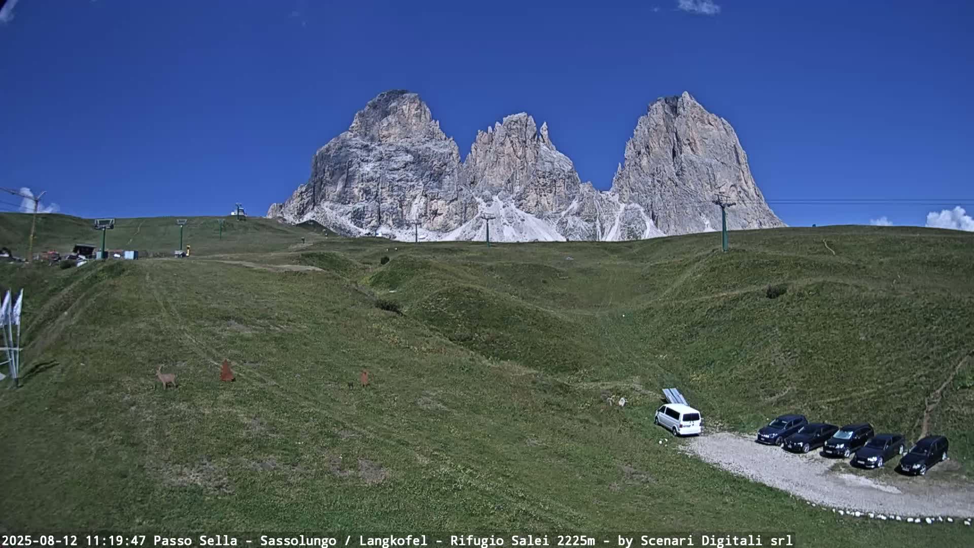 Sassolungo , Langkofel - Passo Sella Ski Slopes Dolomites Live Cam  - Bolzano, Trentino-South Tyrol, Italy