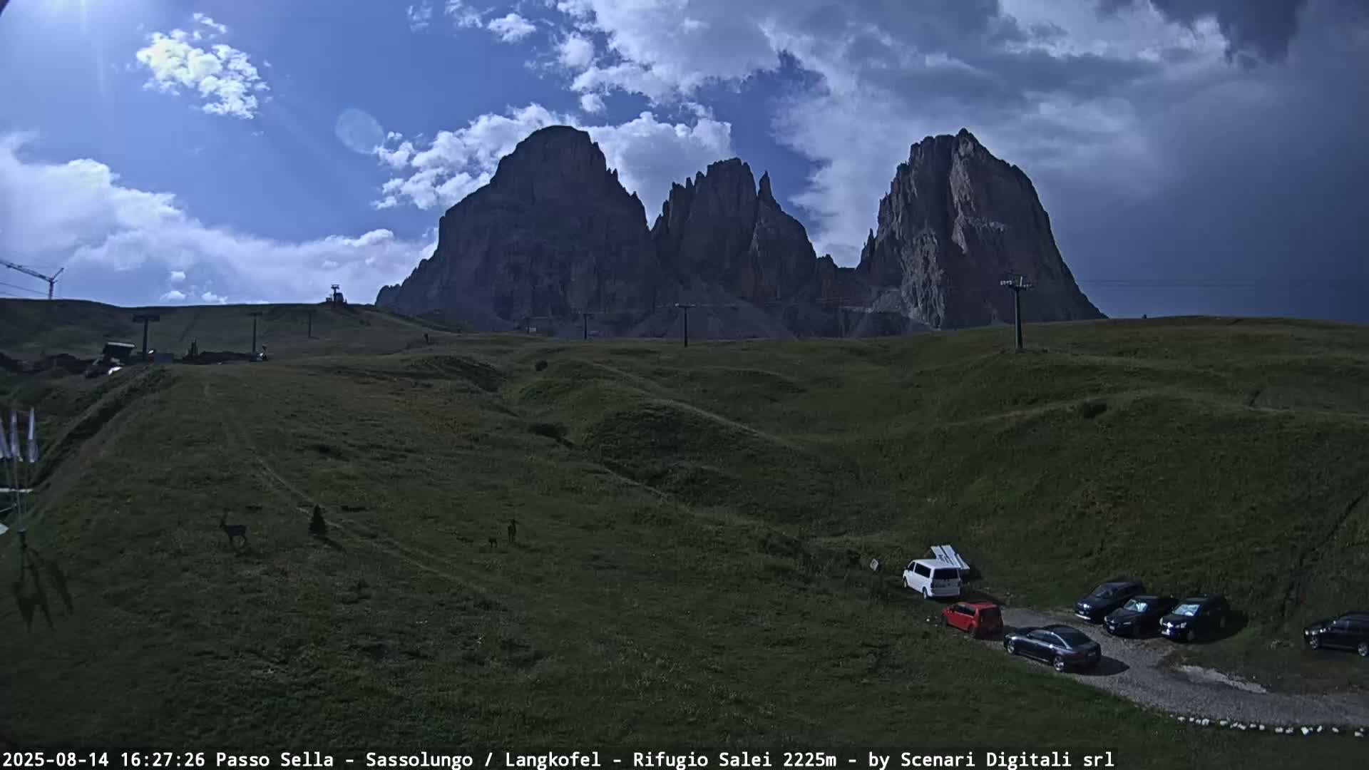 Sassolungo , Langkofel - Passo Sella Ski Slopes Dolomites Live Cam  - Bolzano, Trentino-South Tyrol, Italy