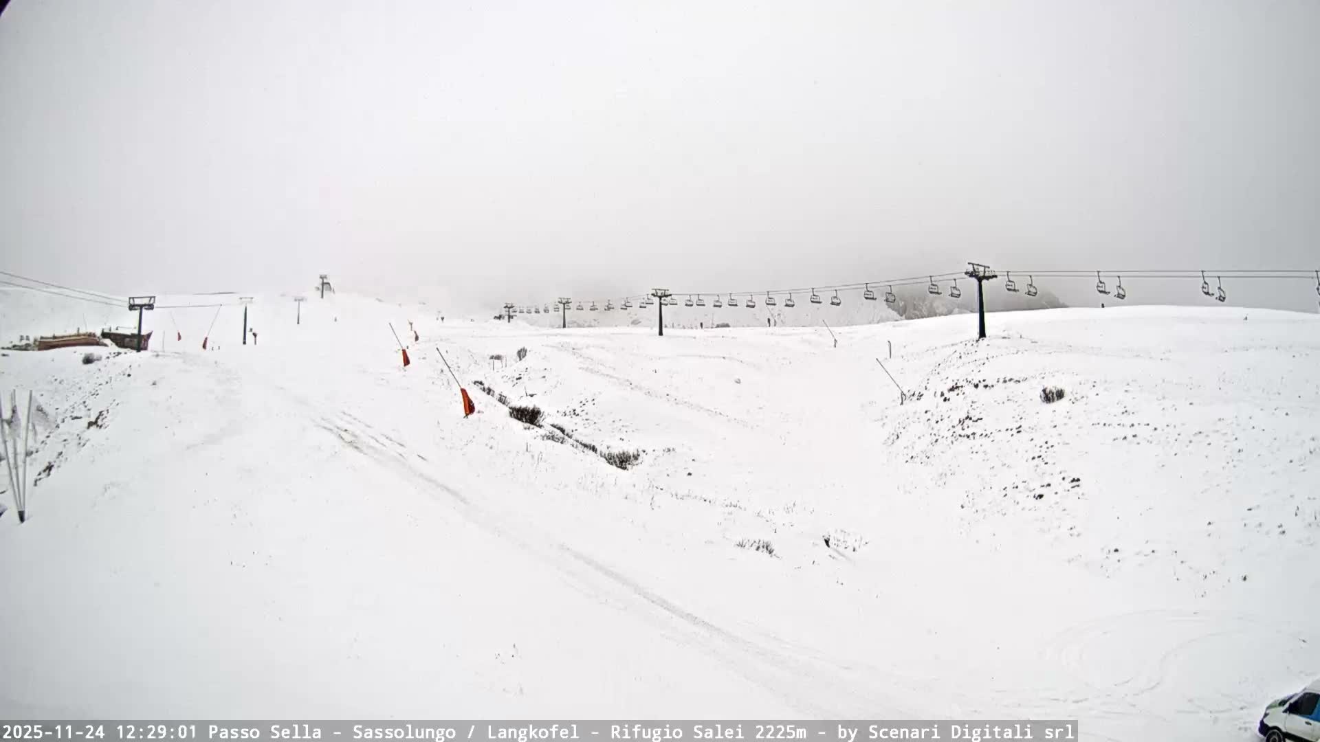 Sassolungo , Langkofel - Passo Sella Ski Slopes Dolomites Live Cam  - Bolzano, Trentino-South Tyrol, Italy