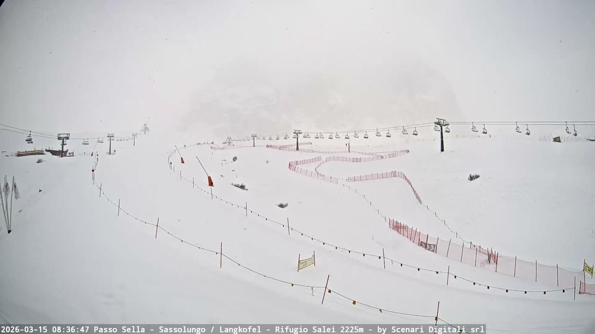Sassolungo , Langkofel - Passo Sella Ski Slopes Dolomites Live Cam  - Bolzano, Trentino-South Tyrol, Italy