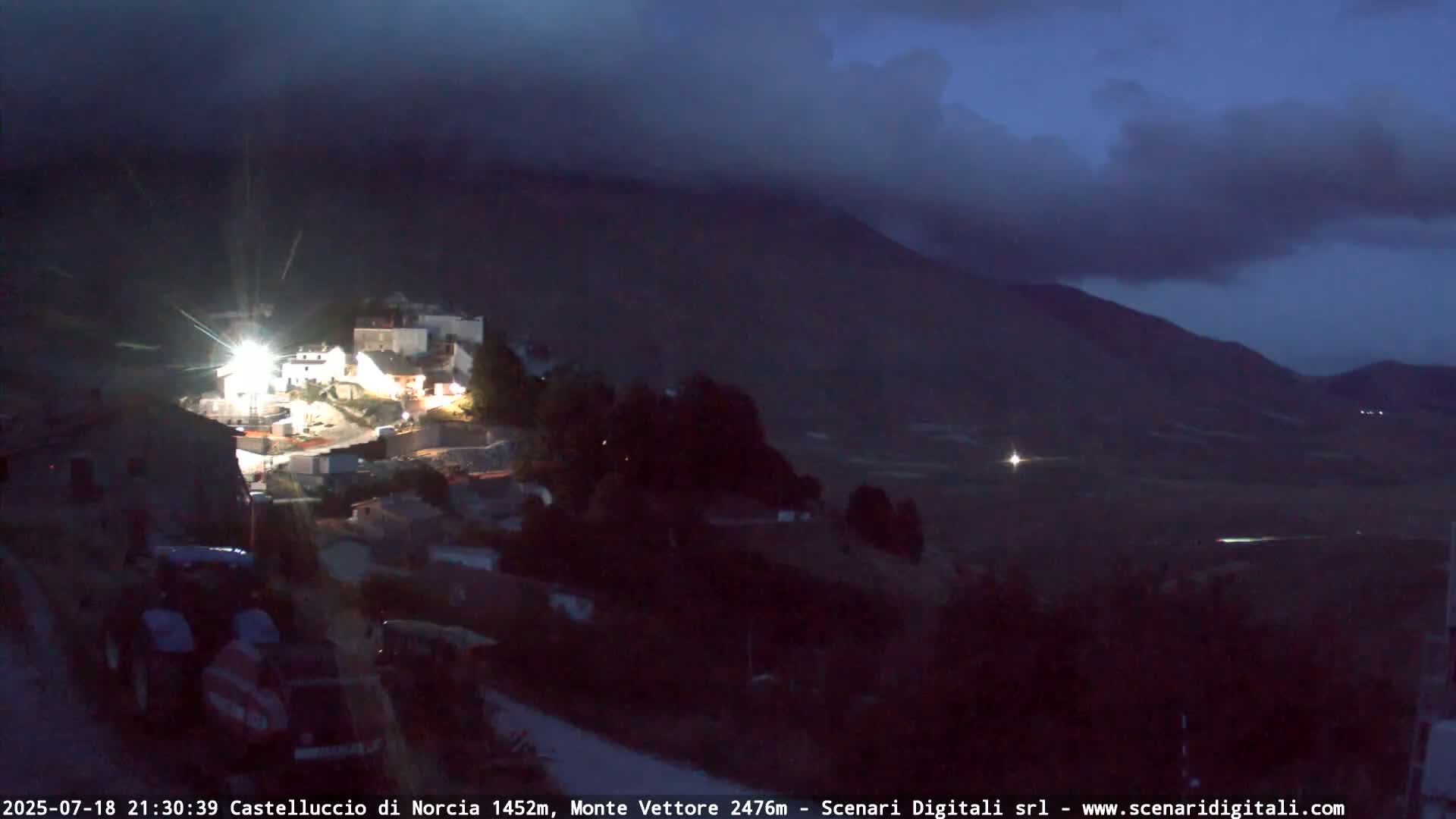 Castelluccio City di Norcia & Monte Vettoretto Mount Panaromic Live Cam - Perugia, Umbria, Italy