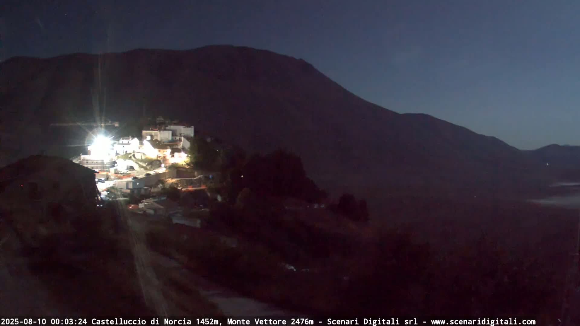 Castelluccio City di Norcia & Monte Vettoretto Mount Panaromic Live Cam - Perugia, Umbria, Italy