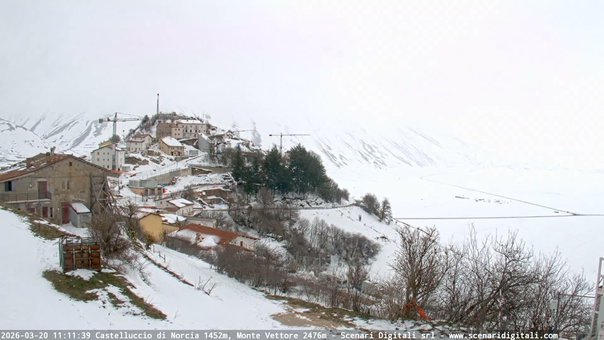 Castelluccio City di Norcia & Monte Vettoretto Mount Panaromic Live Cam - Perugia, Umbria, Italy