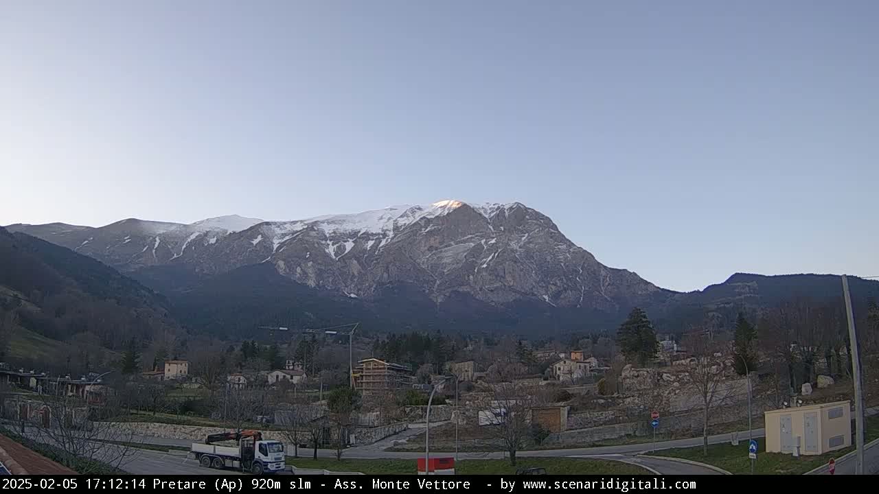 Monte Vettore Mount Panaromic from Pretare Live Cam - Ascoli Piceno, Marche, Italy
