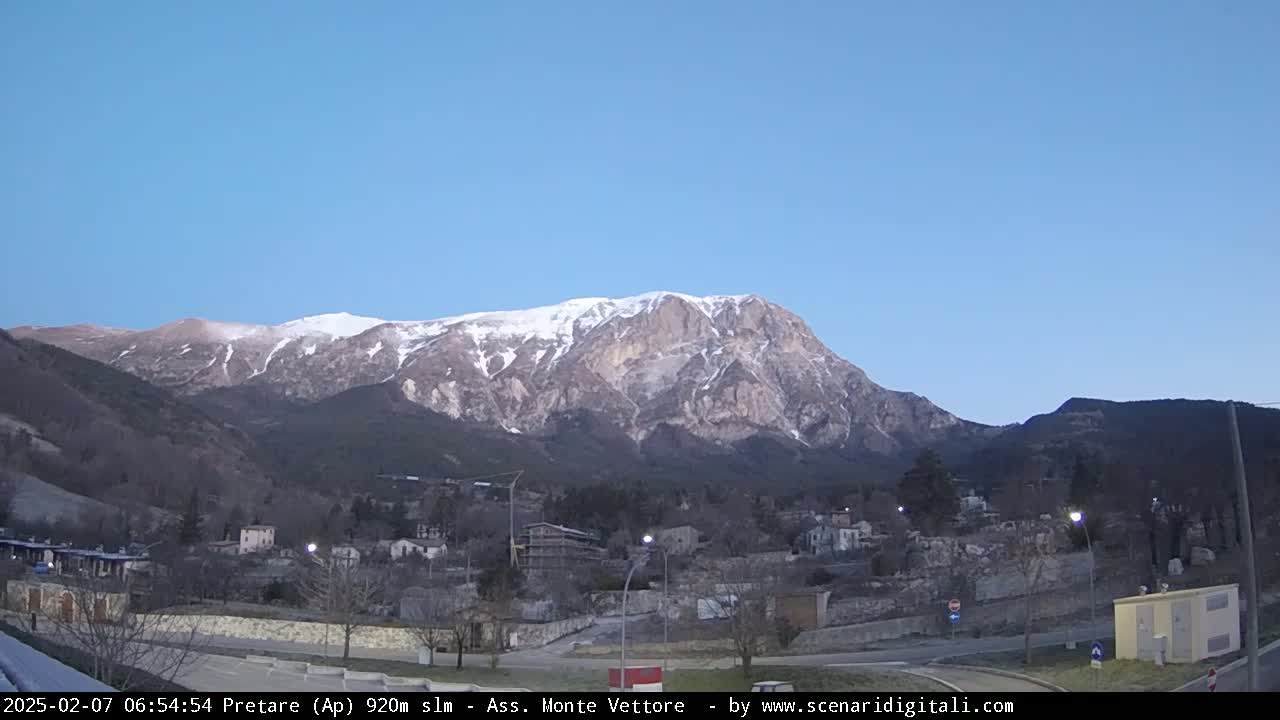 Monte Vettore Mount Panaromic from Pretare Live Cam - Ascoli Piceno, Marche, Italy