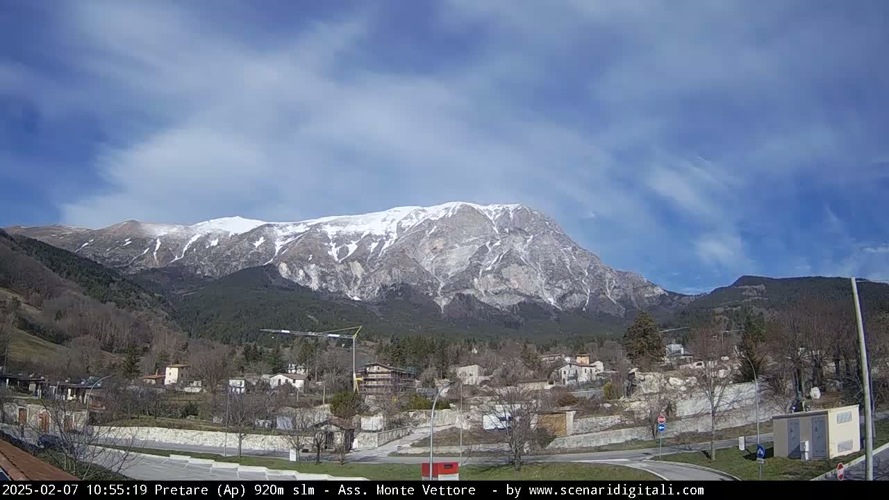 Monte Vettore Mount Panaromic from Pretare Live Cam - Ascoli Piceno, Marche, Italy