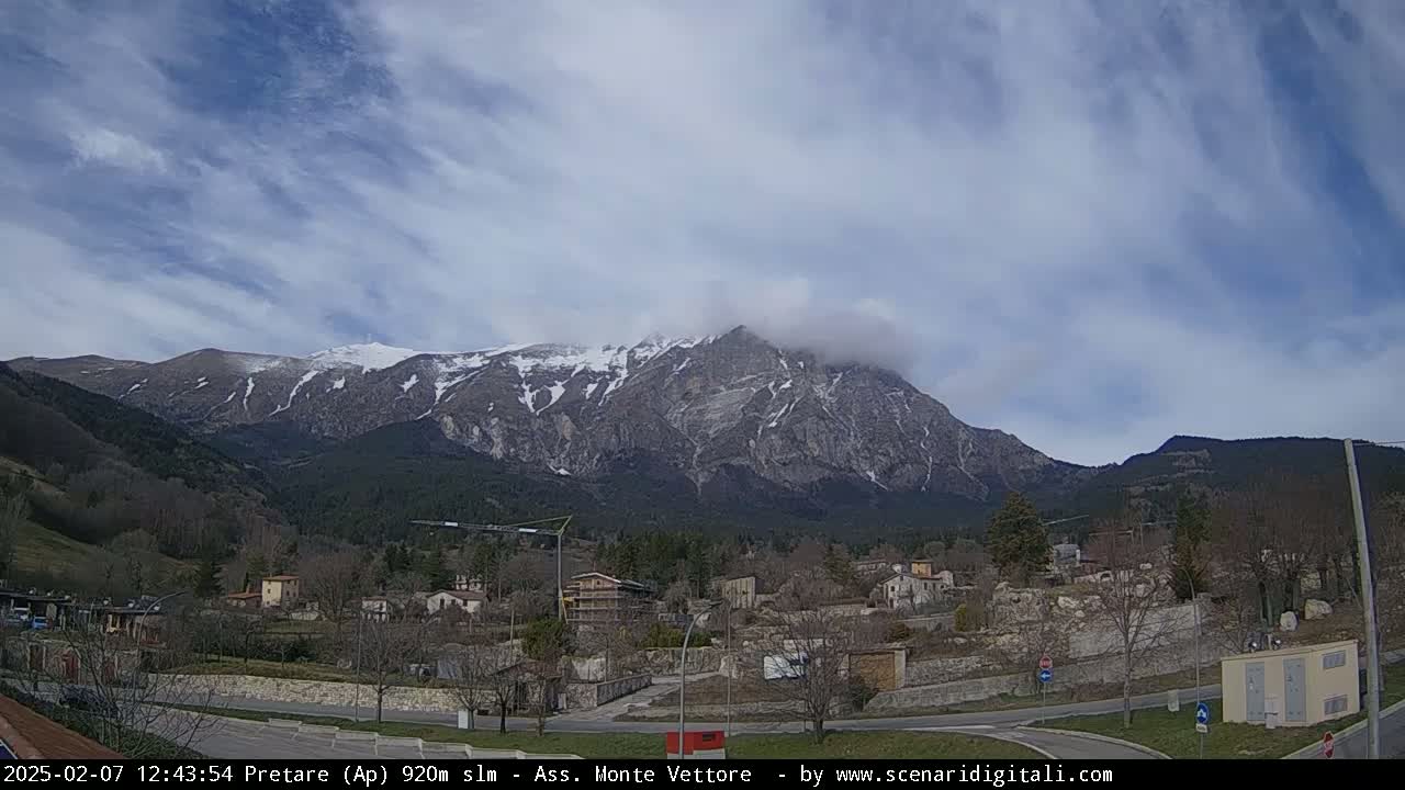 Monte Vettore Mount Panaromic from Pretare Live Cam - Ascoli Piceno, Marche, Italy