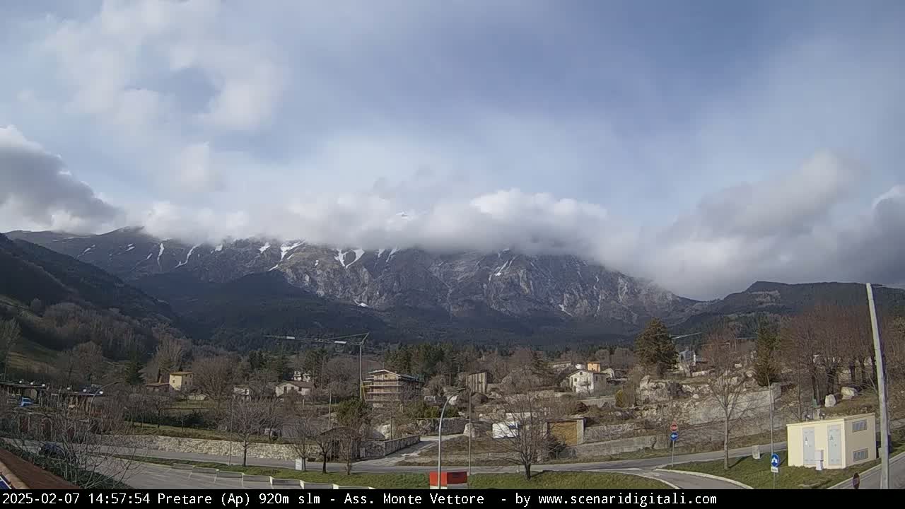 Monte Vettore Mount Panaromic from Pretare Live Cam - Ascoli Piceno, Marche, Italy