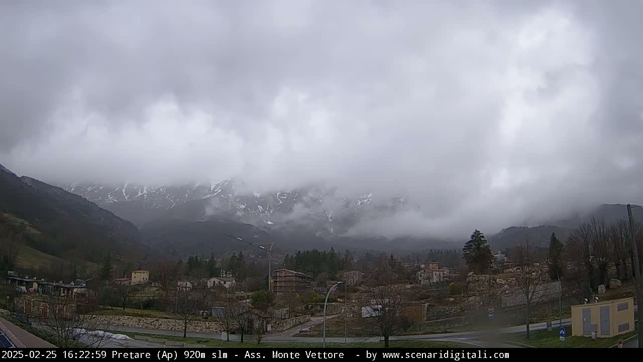 Monte Vettore Mount Panaromic from Pretare Live Cam - Ascoli Piceno, Marche, Italy