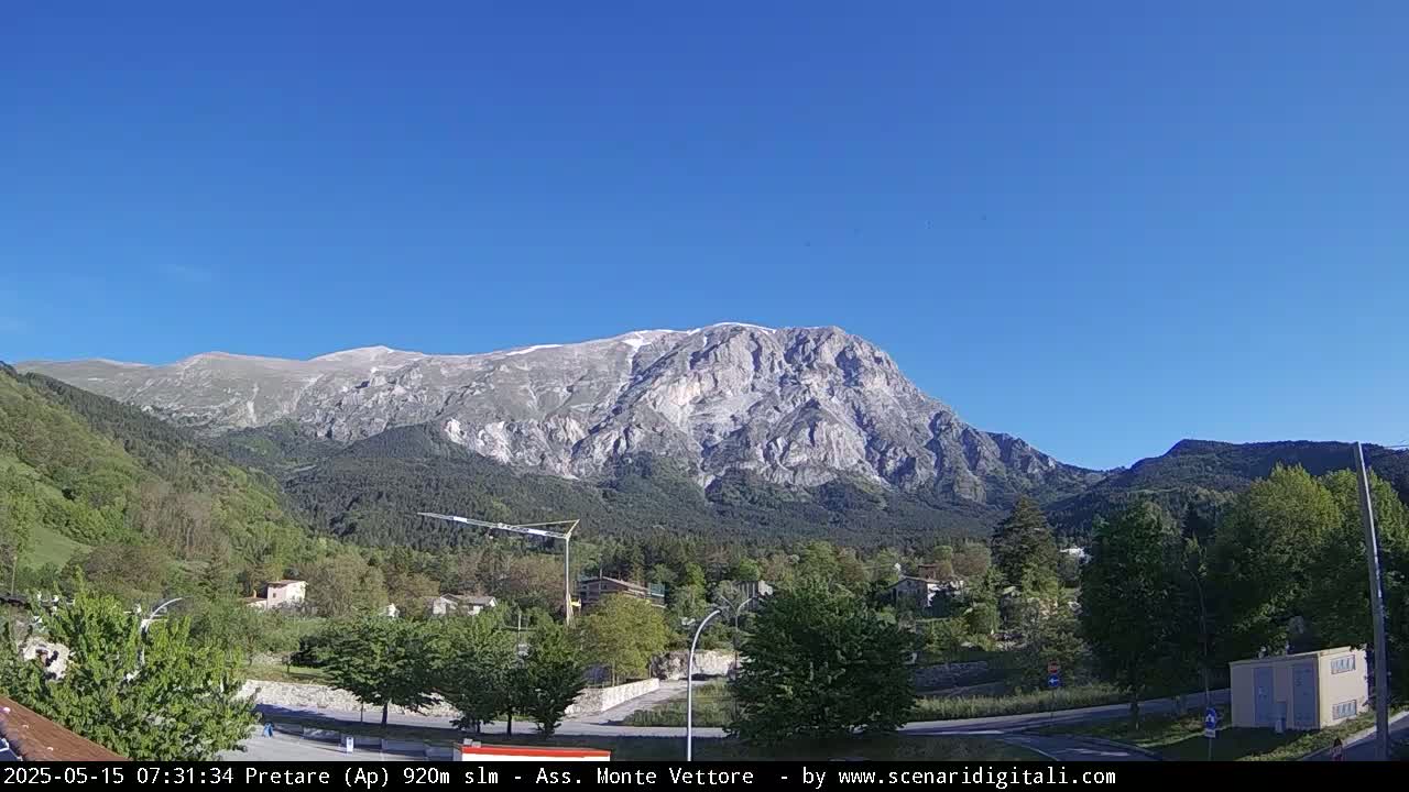 Monte Vettore Mount Panaromic from Pretare Live Cam - Ascoli Piceno, Marche, Italy
