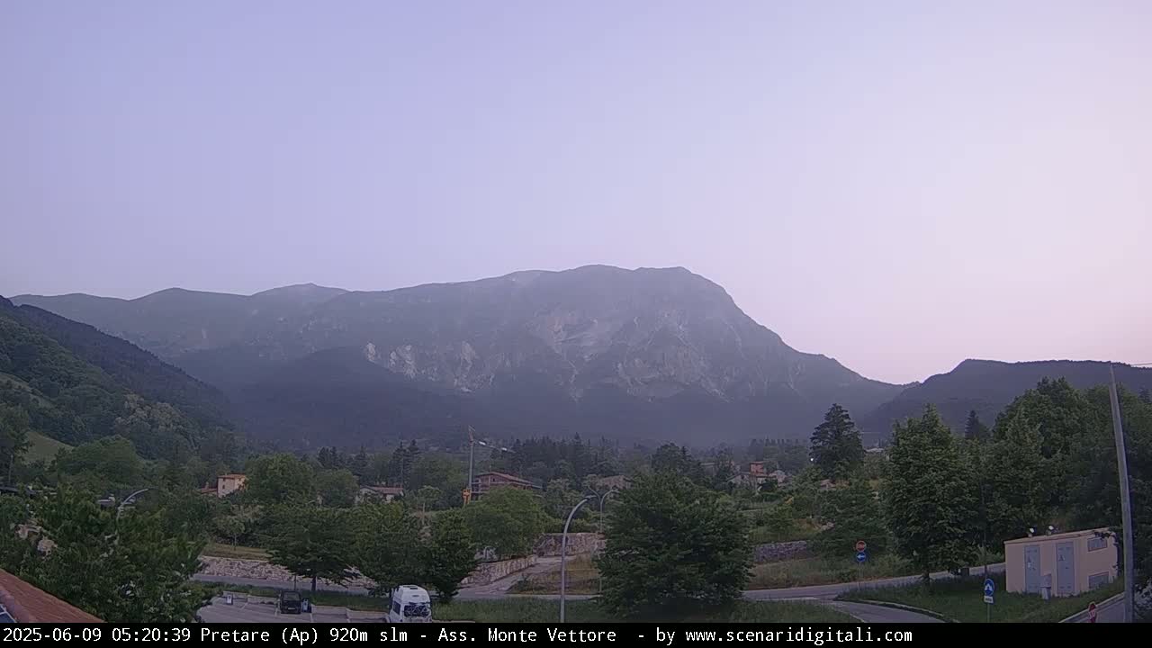 Monte Vettore Mount Panaromic from Pretare Live Cam - Ascoli Piceno, Marche, Italy