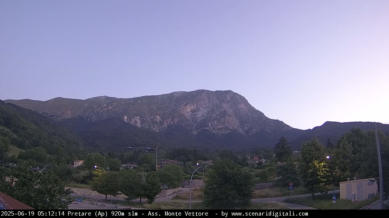 Monte Vettore Mount Panaromic from Pretare Live Cam - Ascoli Piceno, Marche, Italy