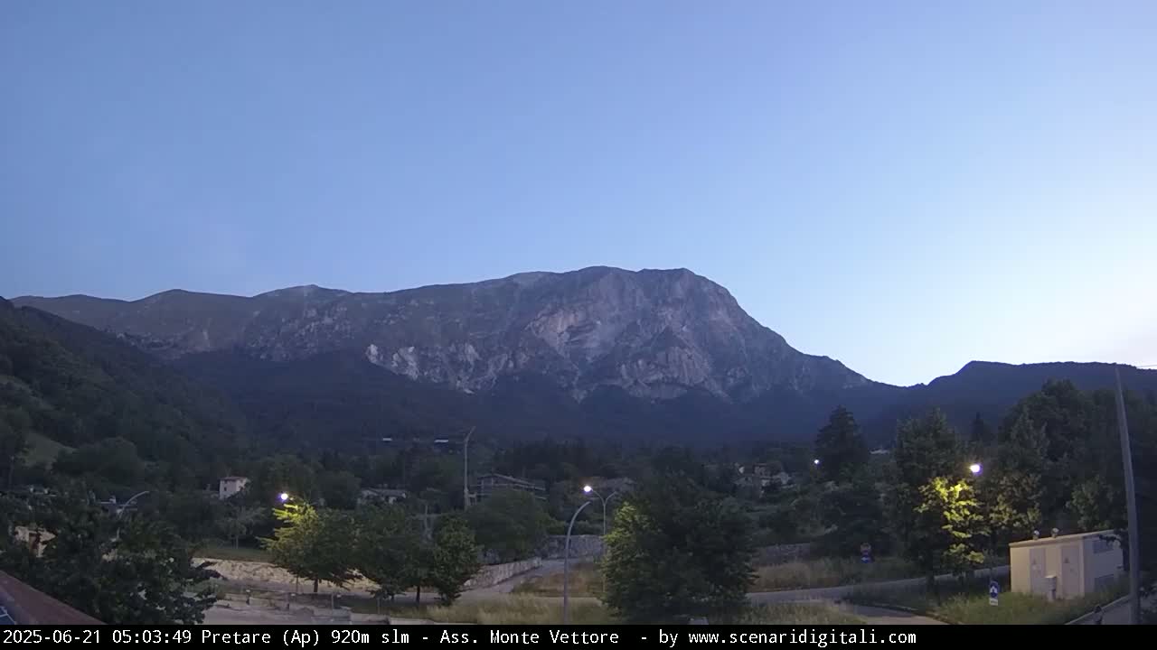 Monte Vettore Mount Panaromic from Pretare Live Cam - Ascoli Piceno, Marche, Italy
