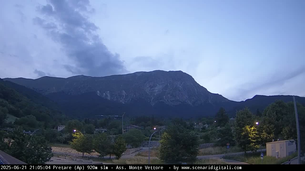 Monte Vettore Mount Panaromic from Pretare Live Cam - Ascoli Piceno, Marche, Italy