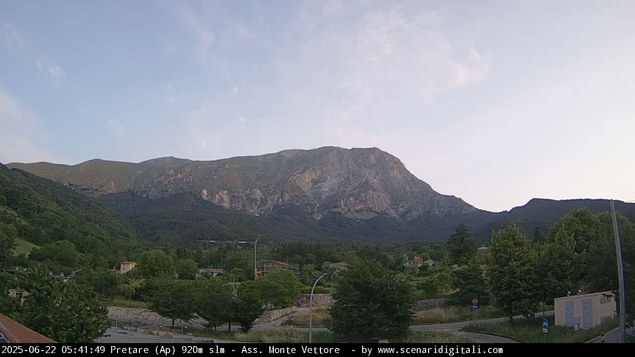 Monte Vettore Mount Panaromic from Pretare Live Cam - Ascoli Piceno, Marche, Italy