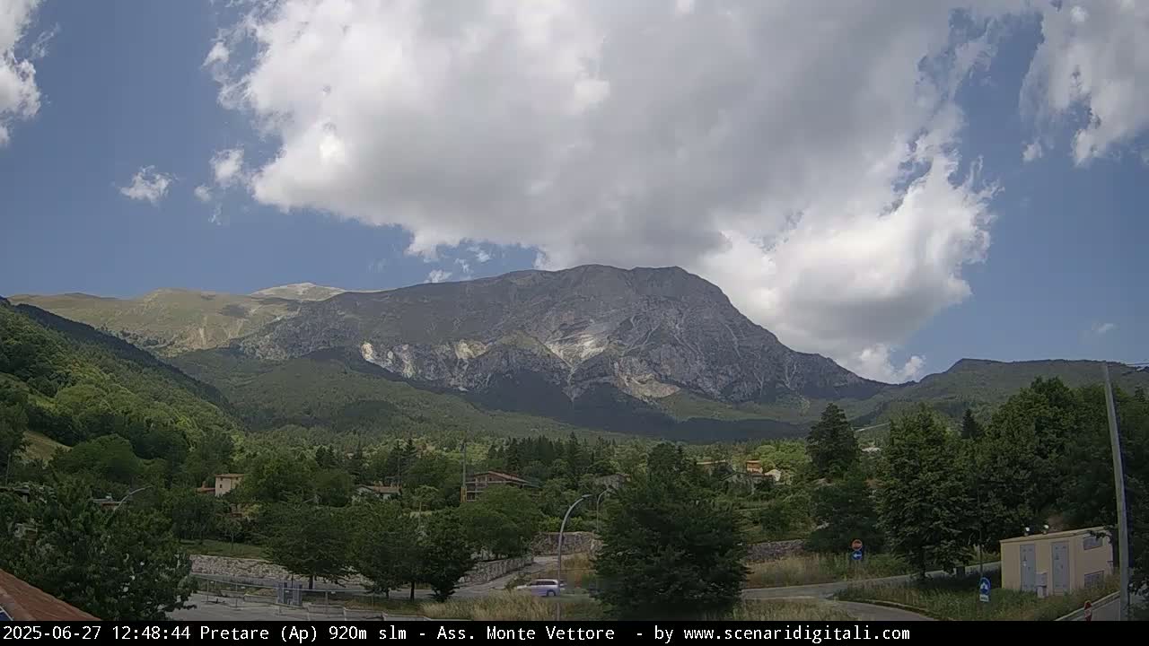Monte Vettore Mount Panaromic from Pretare Live Cam - Ascoli Piceno, Marche, Italy