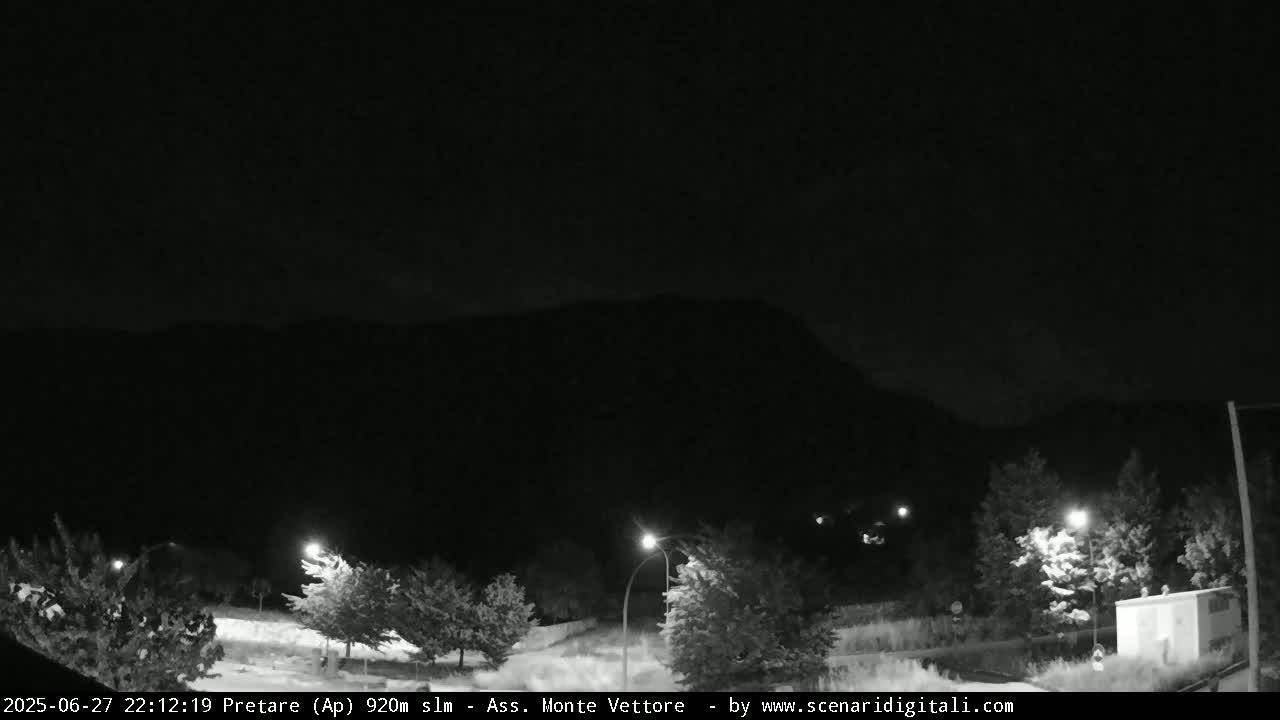 Monte Vettore Mount Panaromic from Pretare Live Cam - Ascoli Piceno, Marche, Italy