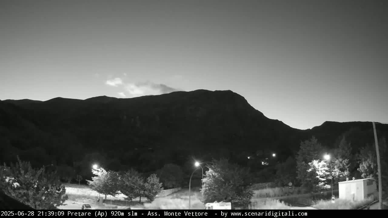 Monte Vettore Mount Panaromic from Pretare Live Cam - Ascoli Piceno, Marche, Italy