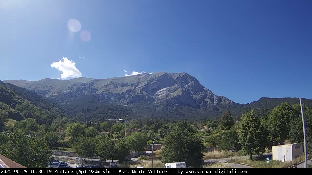Monte Vettore Mount Panaromic from Pretare Live Cam - Ascoli Piceno, Marche, Italy