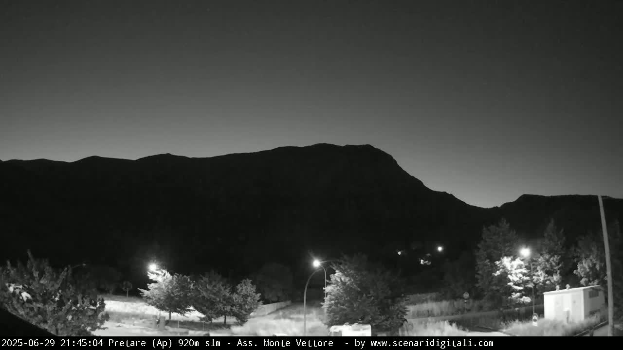 Monte Vettore Mount Panaromic from Pretare Live Cam - Ascoli Piceno, Marche, Italy