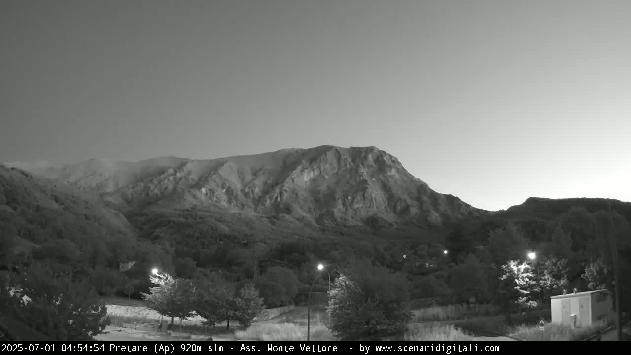 Monte Vettore Mount Panaromic from Pretare Live Cam - Ascoli Piceno, Marche, Italy