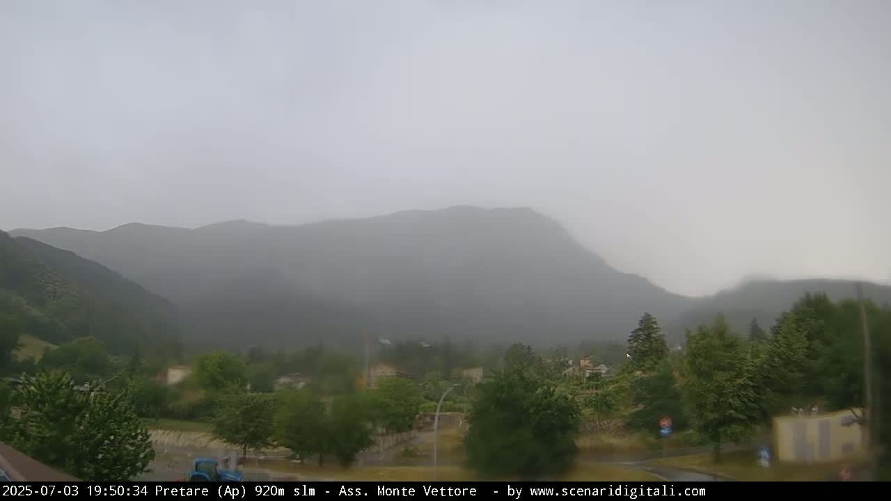 Monte Vettore Mount Panaromic from Pretare Live Cam - Ascoli Piceno, Marche, Italy