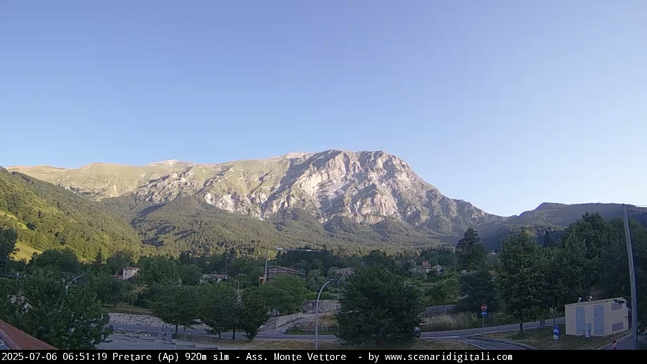 Monte Vettore Mount Panaromic from Pretare Live Cam - Ascoli Piceno, Marche, Italy