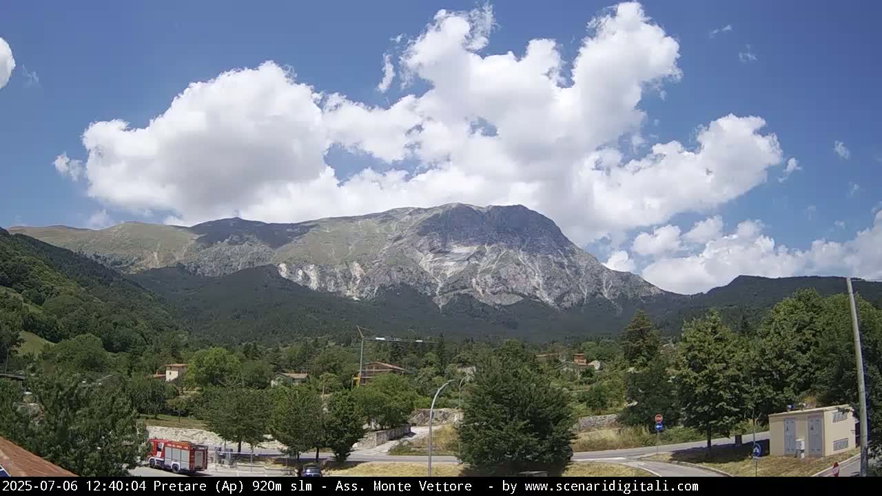 Monte Vettore Mount Panaromic from Pretare Live Cam - Ascoli Piceno, Marche, Italy