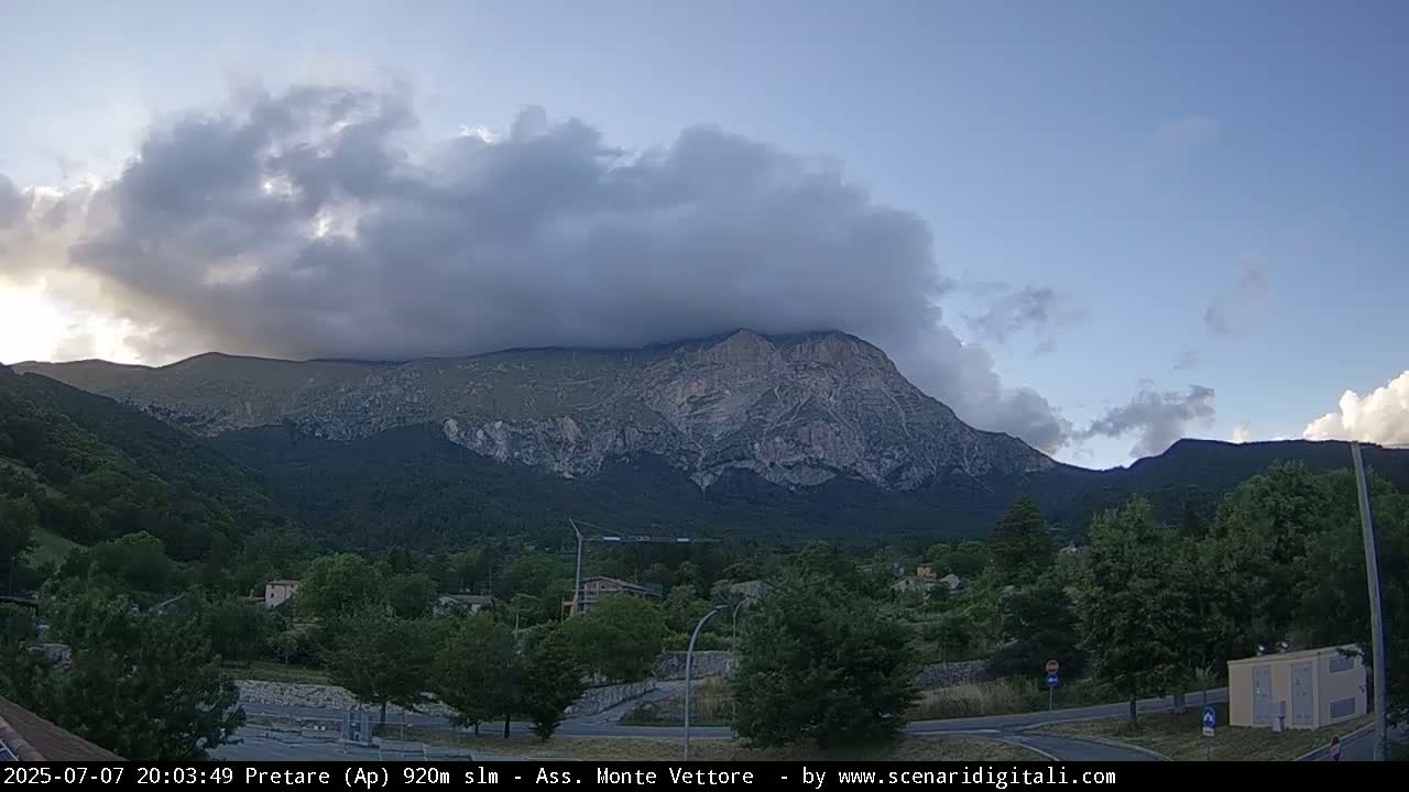 Monte Vettore Mount Panaromic from Pretare Live Cam - Ascoli Piceno, Marche, Italy