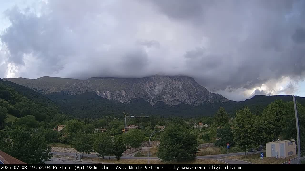 Monte Vettore Mount Panaromic from Pretare Live Cam - Ascoli Piceno, Marche, Italy