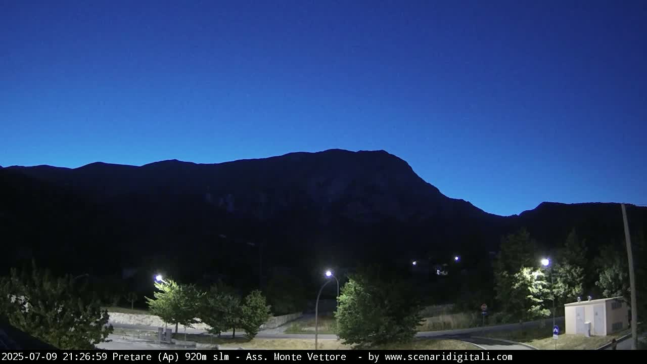 Monte Vettore Mount Panaromic from Pretare Live Cam - Ascoli Piceno, Marche, Italy