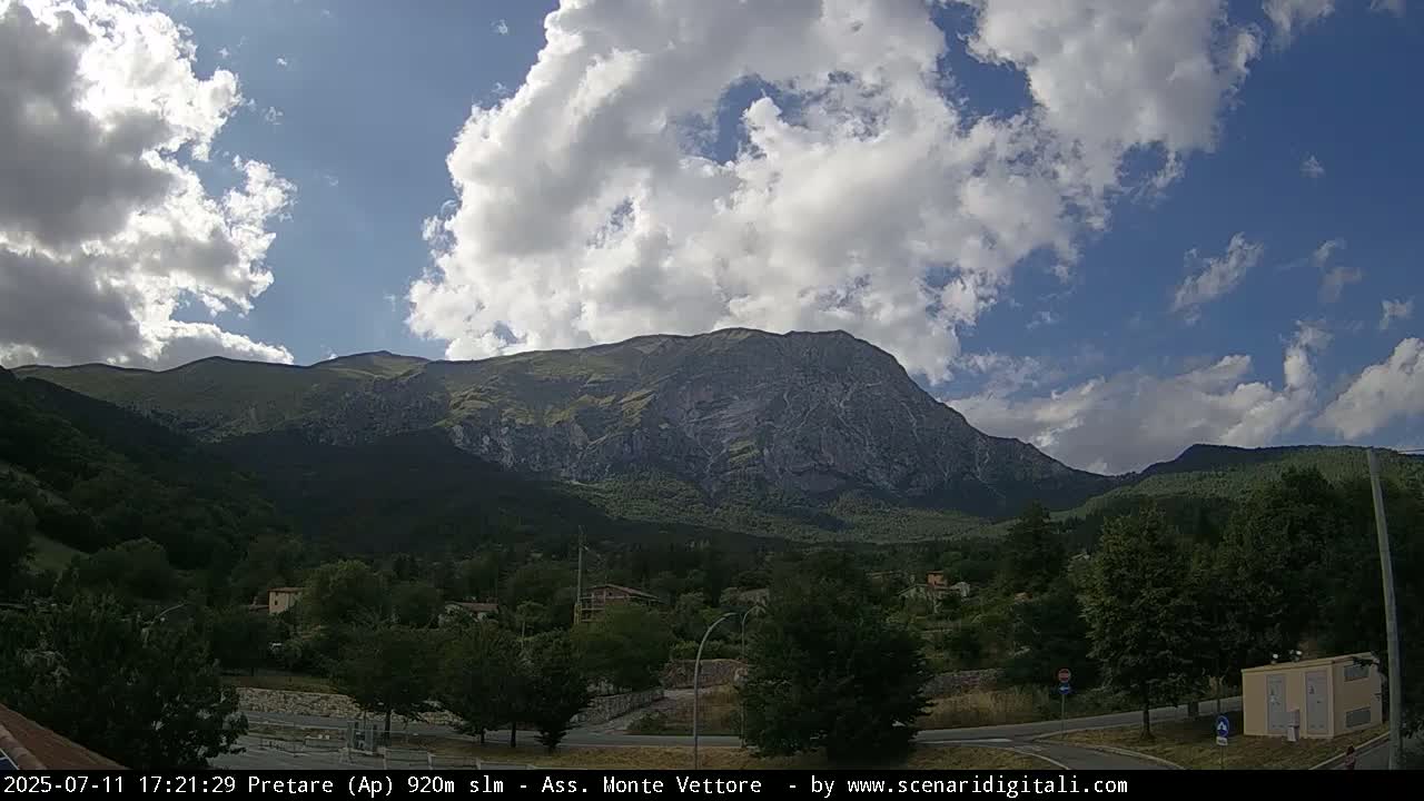 Monte Vettore Mount Panaromic from Pretare Live Cam - Ascoli Piceno, Marche, Italy