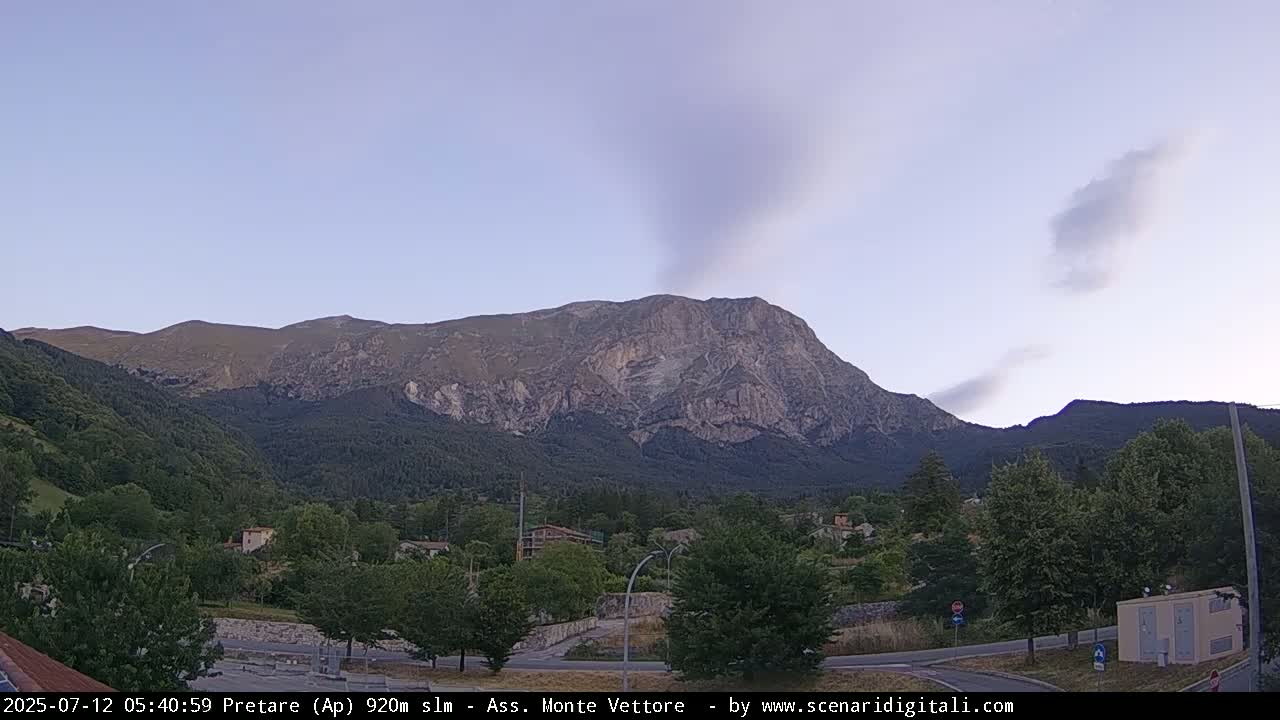 Monte Vettore Mount Panaromic from Pretare Live Cam - Ascoli Piceno, Marche, Italy