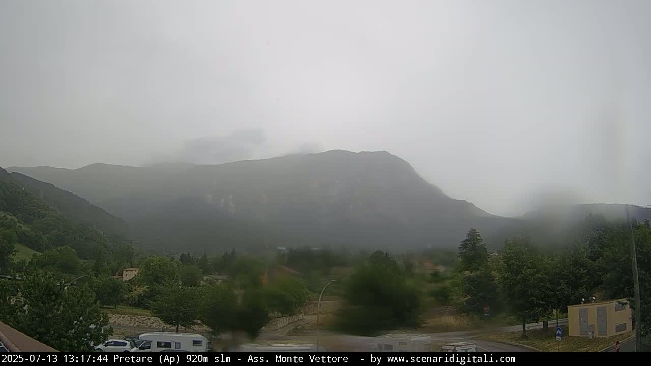 Monte Vettore Mount Panaromic from Pretare Live Cam - Ascoli Piceno, Marche, Italy