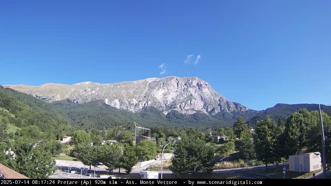 Monte Vettore Mount Panaromic from Pretare Live Cam - Ascoli Piceno, Marche, Italy