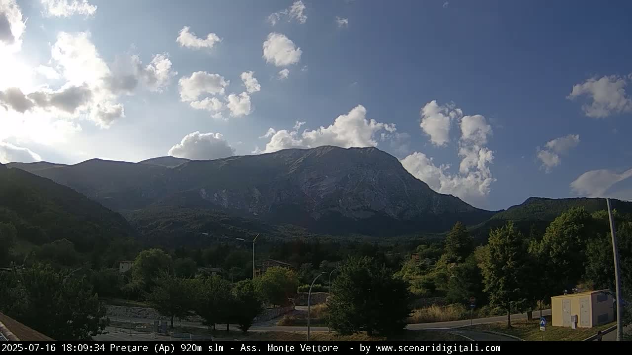 Monte Vettore Mount Panaromic from Pretare Live Cam - Ascoli Piceno, Marche, Italy