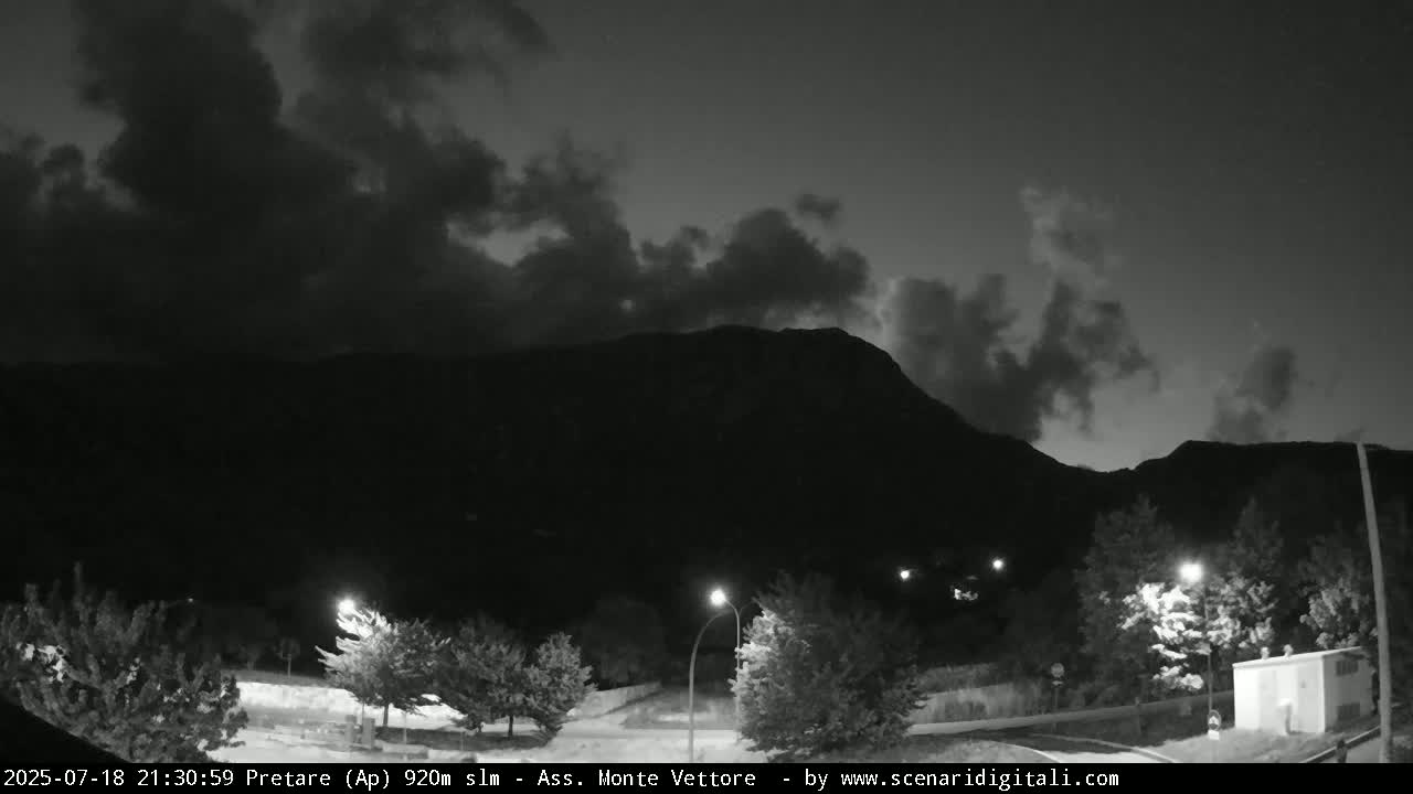 Monte Vettore Mount Panaromic from Pretare Live Cam - Ascoli Piceno, Marche, Italy