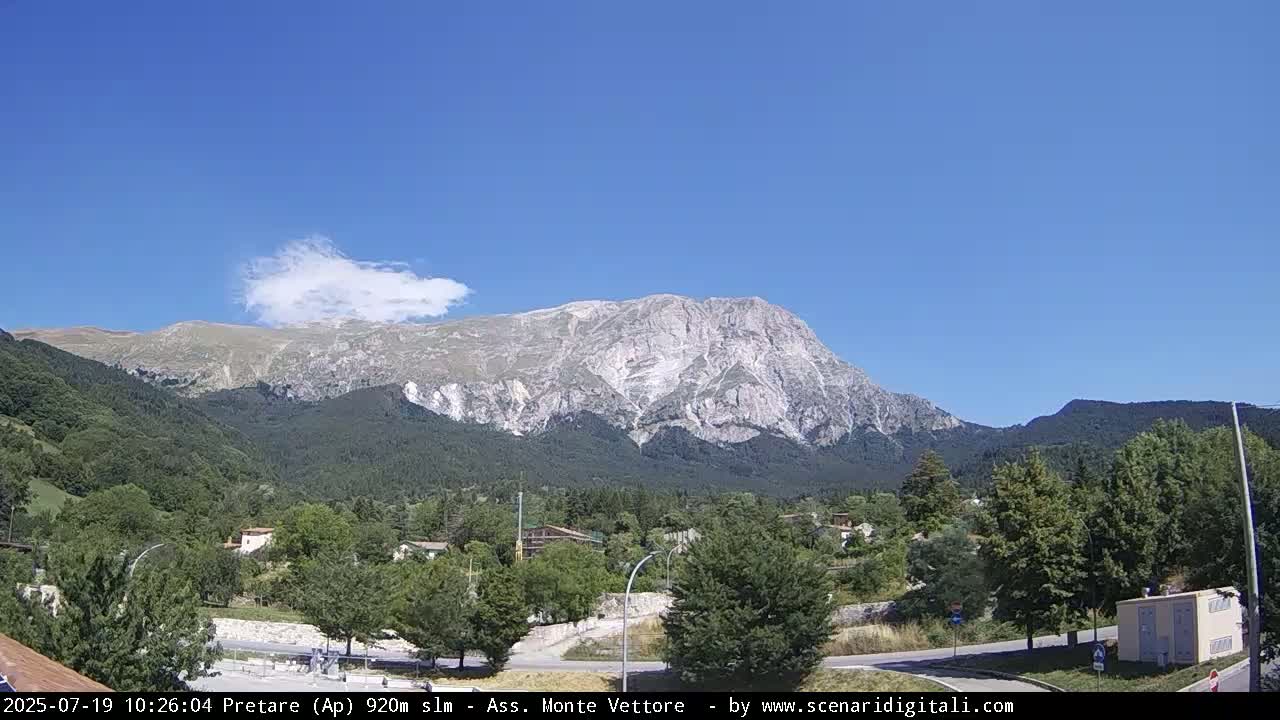 Monte Vettore Mount Panaromic from Pretare Live Cam - Ascoli Piceno, Marche, Italy