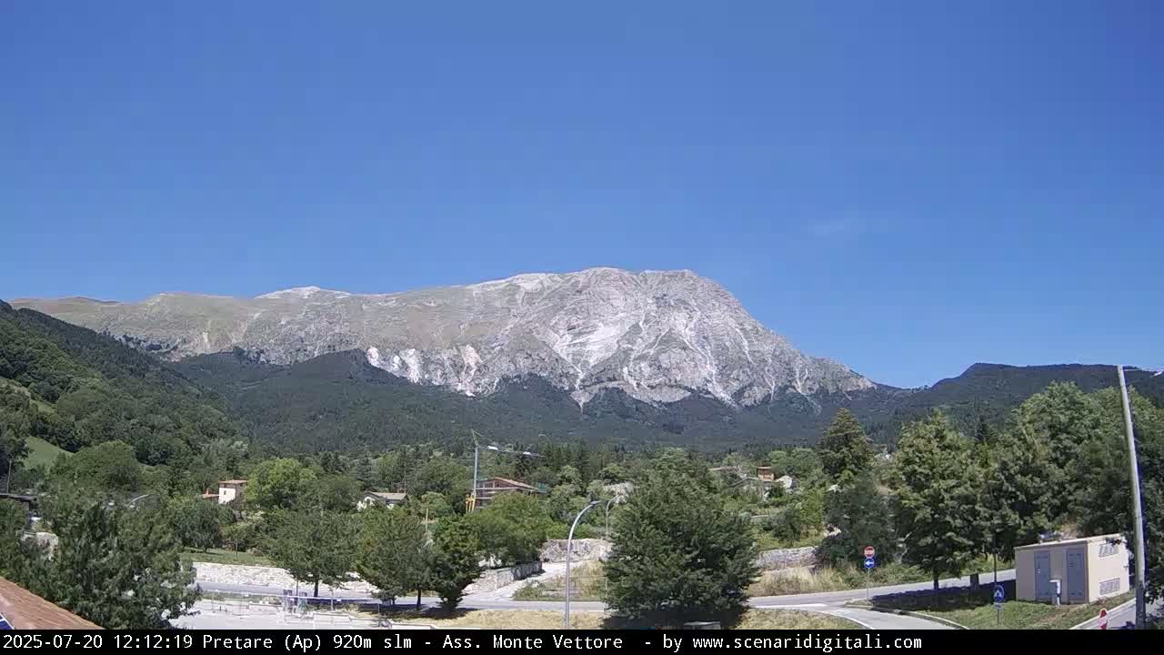 Monte Vettore Mount Panaromic from Pretare Live Cam - Ascoli Piceno, Marche, Italy