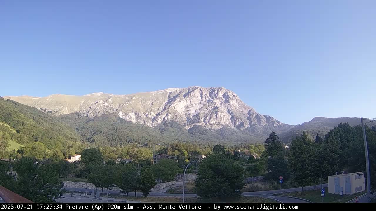 Monte Vettore Mount Panaromic from Pretare Live Cam - Ascoli Piceno, Marche, Italy