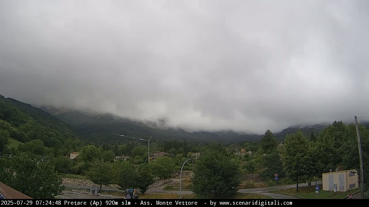 Monte Vettore Mount Panaromic from Pretare Live Cam - Ascoli Piceno, Marche, Italy