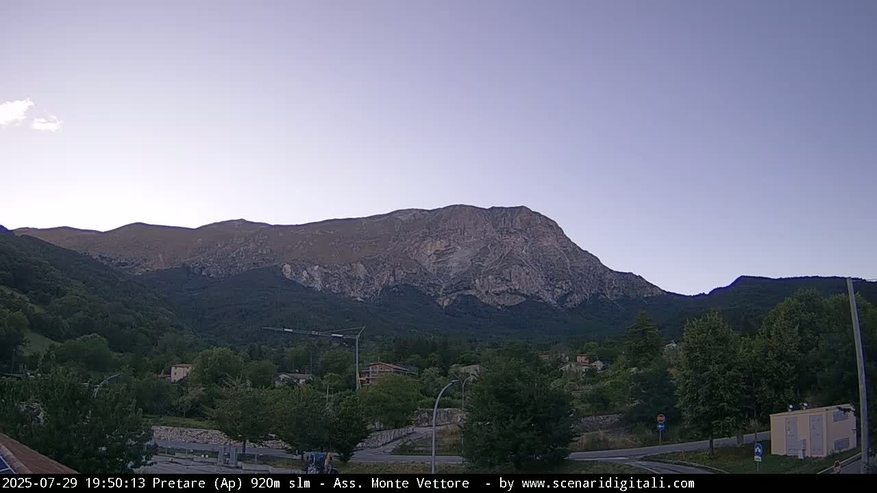 Monte Vettore Mount Panaromic from Pretare Live Cam - Ascoli Piceno, Marche, Italy