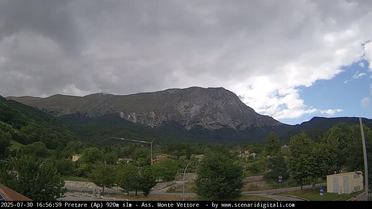 Monte Vettore Mount Panaromic from Pretare Live Cam - Ascoli Piceno, Marche, Italy